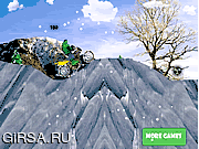 Флеш игра онлайн Поездка Халка по снегу / Hulk Ride Snow 
