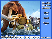 Флеш игра онлайн Ледниковый период - скрытые буквы / Ice Age Hidden Letters 