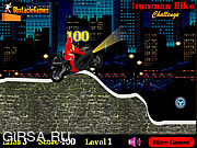 Флеш игра онлайн Путешествия железного человека / Ironman Bike Challenge 