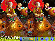 Флеш игра онлайн Веселый Гном 5 различий / Jolly Gnome 5 Differences