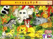 Флеш игра онлайн Найти номера - Джунгли / Jungle Animals