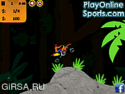 Флеш игра онлайн Мотик в джунглях / Jungle Dirt Bike 