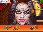 Флеш игра онлайн Кендалл Дженнер На Хэллоуин Фейс-Арт / Kendall Jenner Halloween Face Art