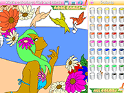 Игра Детские раскраски: девочка и птицы