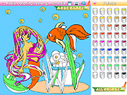 Флеш игра онлайн Детские раскраски: юная Русалочка / Kid's Coloring: Young Mermaid