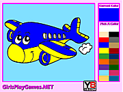 Флеш игра онлайн Самолет. Детская раскраска / Kids Coloring Airplane