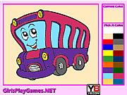 Флеш игра онлайн Автобус. Детская раскраска