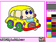 Флеш игра онлайн Машинки. Раскраска / Kids Coloring Car