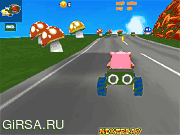 Флеш игра онлайн Сумасшедший картинг 3D / Krazy Karts 3D