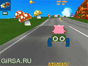 Флеш игра онлайн Сумасшедший картинг 3D