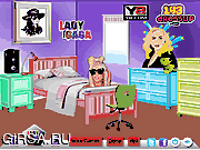 Флеш игра онлайн Lady Gaga Дизайн интерьера / Lady Gaga Fan Bedroom Interior Design