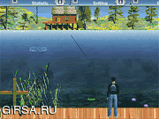 Флеш игра онлайн Рыбалка на озере Зеленая Лагуна / Lake Fishing: Green Lagoon