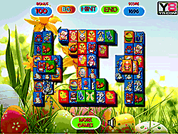 Флеш игра онлайн Маджонг пасхальный пазл / Mahjong Easter Time Puzzle