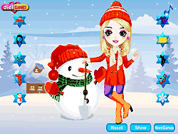 Флеш игра онлайн Сделай счастливого снеговика