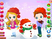 Флеш игра онлайн Сделать Снеговика Вместе / Make A Snowman Together