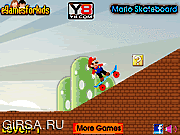 Флеш игра онлайн Марио на скейте / Mario Skateboard 