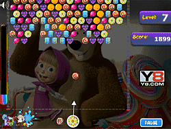 Флеш игра онлайн Masha And Bear Candy Shooter