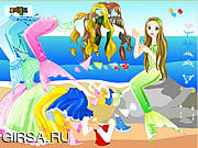 Игра Mermaid одевается 2 русалки