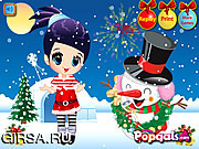 Флеш игра онлайн Счастливого Рождества Ноэль и Снеговик / Merry Christmas-Noel and Snowman 