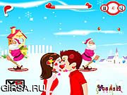 Флеш игра онлайн Счастливого Рождества Поцелуй