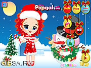 Флеш игра онлайн Веселый снеговик на Рождество