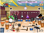 Флеш игра онлайн Музыкальная комната Месси / Messy Music Room 