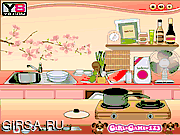 Флеш игра онлайн Мия готовит суши / Mia Cooking Sushi