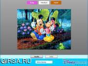 Флеш игра онлайн Микки и Минни / Mickey and Minnie Jigsaw 