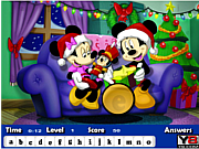 Флеш игра онлайн Рождество с Микки. Скрытые буквы