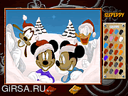 Флеш игра онлайн Раскраска Микки Мауса / Mickey Family Online Coloring