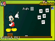 Флеш игра онлайн Микки Маус. Обучение математике