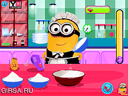 Флеш игра онлайн Блины для Миньона / Minion Cooking Pancakes