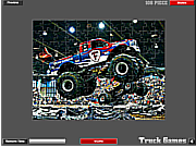 Флеш игра онлайн Грузовик монстра. Пазл / Monster Truck Jigsaw