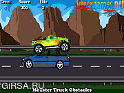 Флеш игра онлайн На джипе через препятствия / Monster Truck Obstacles 