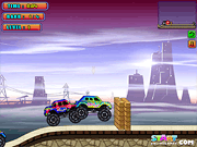 Флеш игра онлайн Монстр Грузовик Разбить / Monster Truck Smash
