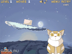 Флеш игра онлайн Похожая на луну кошка