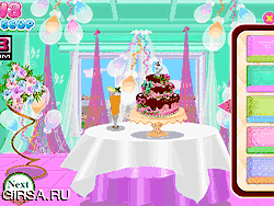 Флеш игра онлайн Украшение свадебного торта
