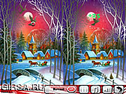 Флеш игра онлайн Новогодняя ночь-5 отличий / New Year's Night  5 Differences