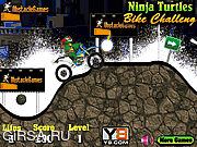Флеш игра онлайн Ninja Turtles Bike Challenge 