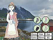 Флеш игра онлайн Норвежский Бумажная Кукла Одеваются / Norwegian Paper Doll Dress Up