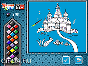 Флеш игра онлайн Замок в океане. Раскраска / Ocean Castle Online Coloring Game 