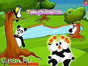 Флеш игра онлайн Поцелуй панды