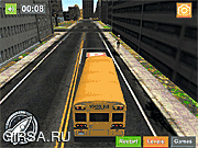 Флеш игра онлайн Паркуйся 3Д: школьный автобус 2