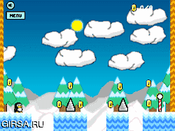 Флеш игра онлайн Пингвины в пикселях / Penguins Pole