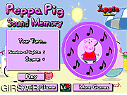 Флеш игра онлайн Свинка Пеппа - тренируй память / Peppa Pig Sound Memory 