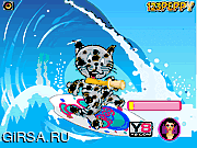 Флеш игра онлайн Забота о питомце Пеппи / Peppy's Pet Caring - Surfer Cat