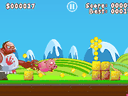 Флеш игра онлайн Розовая бегущая свинка / Pink Running Pig