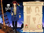 Флеш игра онлайн Пират и Русалка одеваются / Pirate and Mermaid Dressup