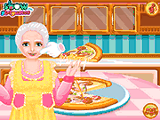 Флеш игра онлайн Готовим пиццу с бабушкой