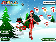 Флеш игра онлайн Покахонтас Рождественские Одеваются / Pocahontas Christmas Dress Up